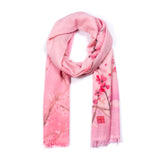 Plum Blossom 100% Cashmere Scarf Pink Folded - Shen Yun Collections