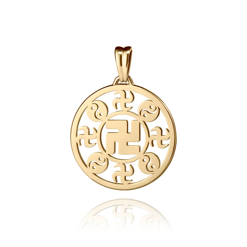 Falun Pendant 18kt Yellow Gold 22mm Front Image | Shen Yun Collections