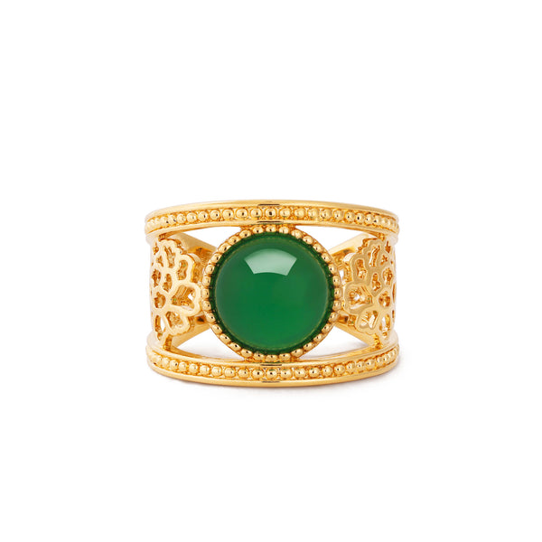 Golden Tang Peony  Peony Ring  Green | Shen Yun Collections