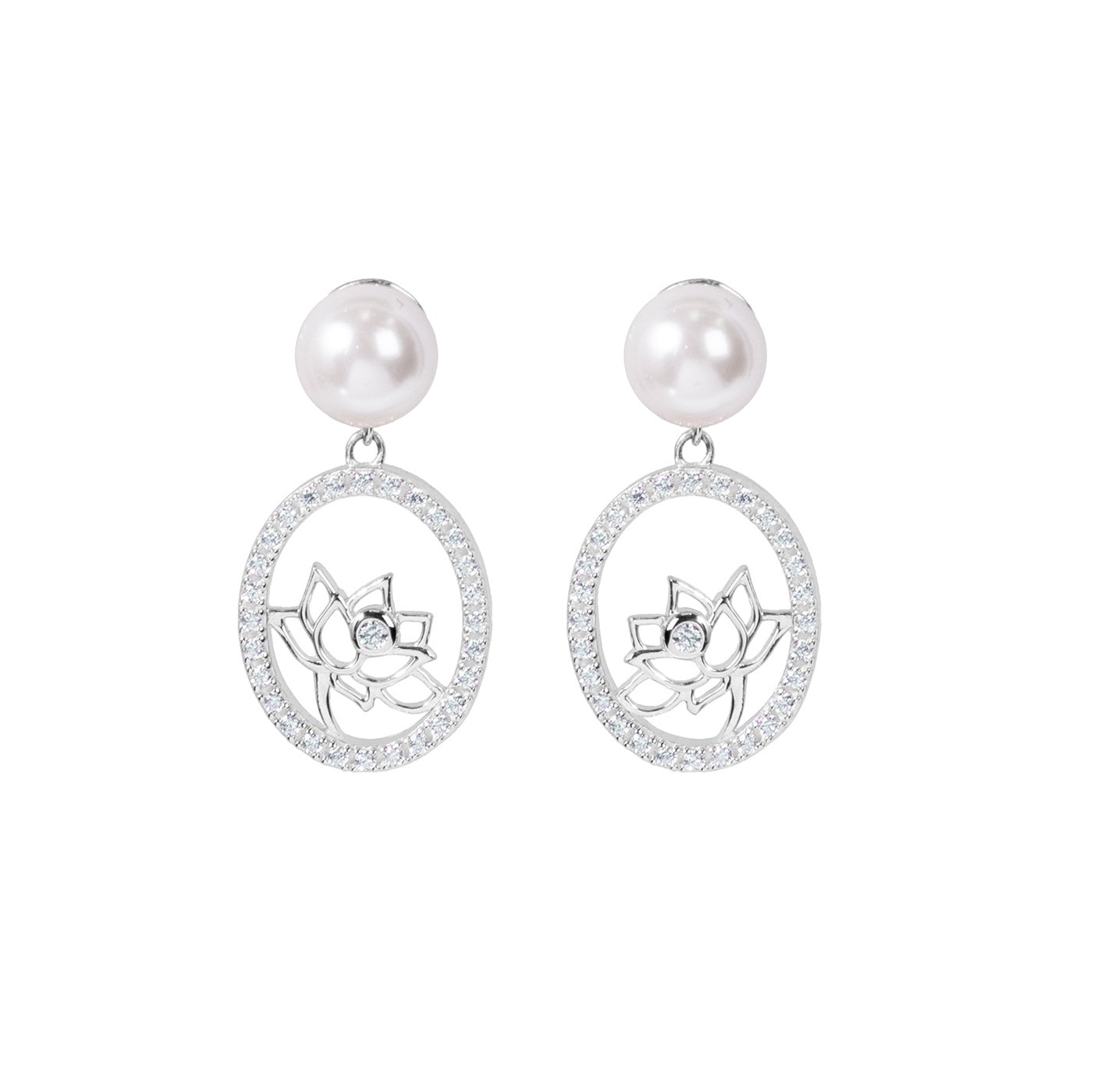 Lotus Fairies Drop Earrings Silver Shen Yun Collections