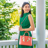 Tang Dynasty Grace Crossbody Bag - Canyon Orange Model | Shen Yun Collections