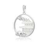 Mystical Moon Palace Charm Silver 23mm Side - Shen Yun Collections