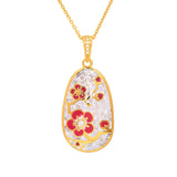 Plum Blossom Mosaic Mother of Pearl Necklace