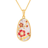 Plum Blossom Mosaic Mother of Pearl Necklace - Shen Yun Collections