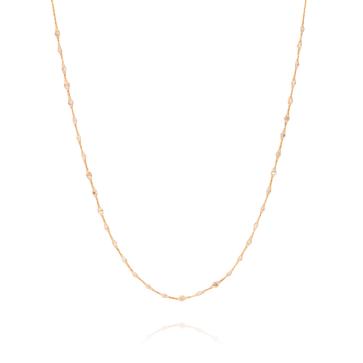 Crochet Sparkle Necklace 14kt Yellow Gold - Shen Yun Collections