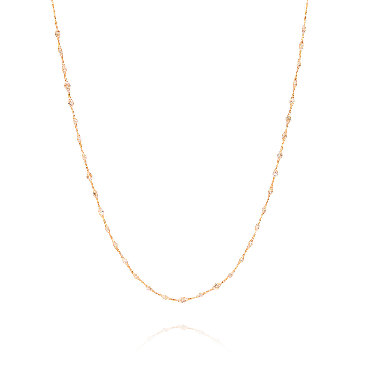 Crochet Sparkle Necklace 14kt Yellow Gold - Shen Yun Collections