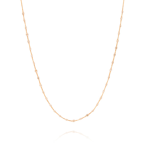 Crochet Sparkle Necklace 14kt Yellow Gold - Shen Yun Collections
