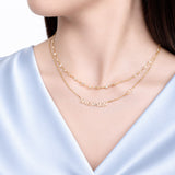 Crochet Sparkle Necklace 14kt Yellow Gold