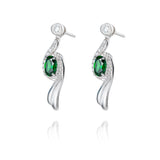 Flying Sleeves Earrings Green Side View - Shen Yun Collections