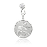 Ruyi Charm Hoop Earrings Silver with The Legendary Mulan Charm - Shen Yun Collections