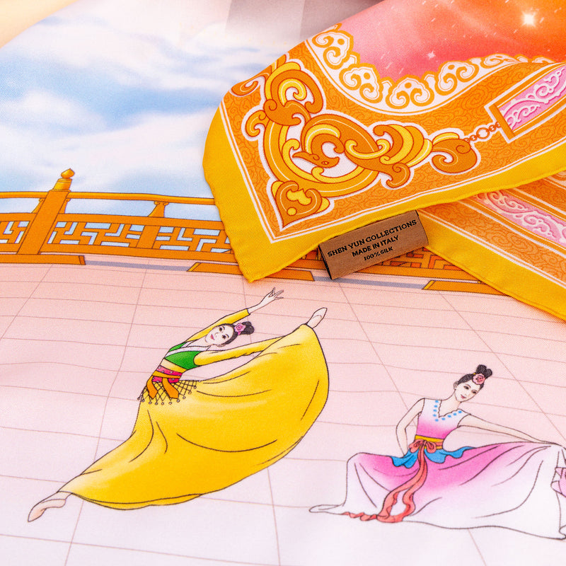 Heavenly Scene Silk Scarf Details - Shen Yun Collections