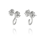 Ruyi Charm Hoop Earrings Silver Back - Shen Yun Collections