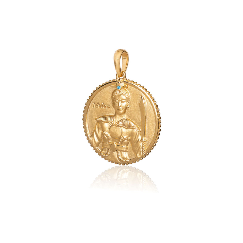 The Legendary Mulan Charm Gold 16mm Rear Side - Shen Yun Collections