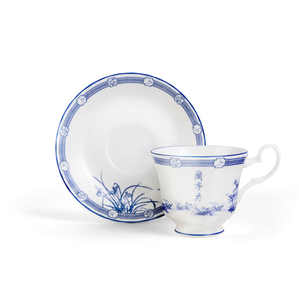Poets of the Orchid Pavilion Teacup & Saucer Set View 1 - Shen Yun Collections