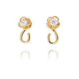 Ruyi Charm Hoop Earrings Gold - Shen Yun Collections
