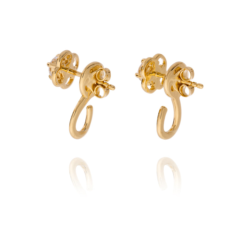 Ruyi Charm Hoop Earrings Gold