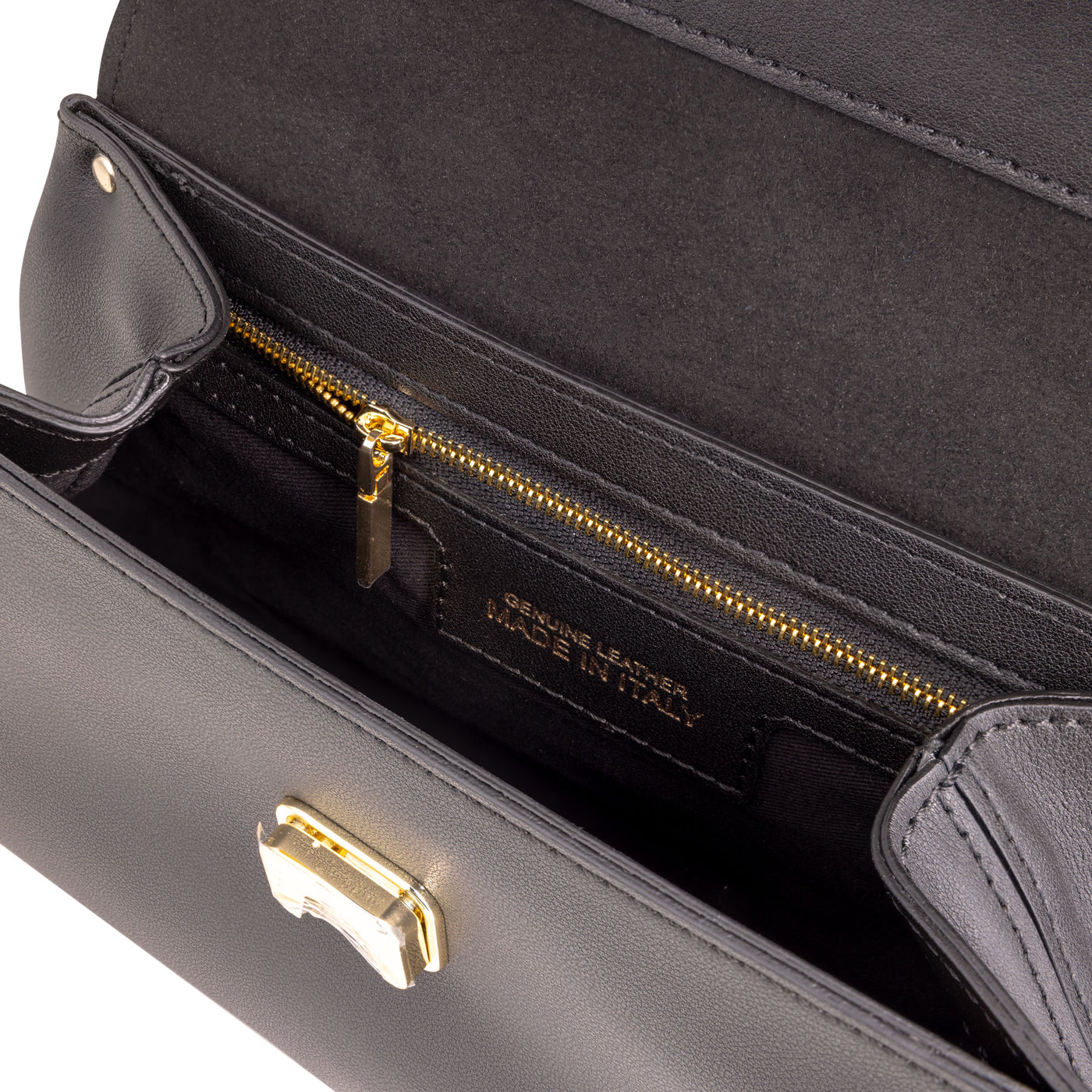 Italian Premium Leather Trapeze Bag Black | Shen Yun Collections