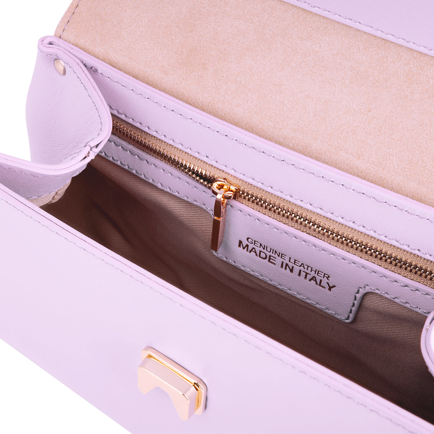 Italian Premium Leather Trapeze Bag Lavender Purple | Shen Yun