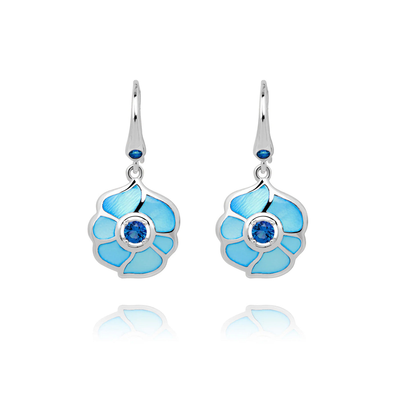 Windmill Grace Drop Earrings Blue Front - Shen Yun Collections