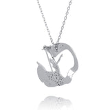 Diamond Cut Chain for Brooch Silver with Pendant Back View - Shen Yun Collections