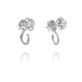 Ruyi Charm Hoop Earrings Silver Side - Shen Yun Collections