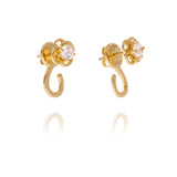 Ruyi Charm Hoop Earrings Gold Side - Shen Yun Collections
