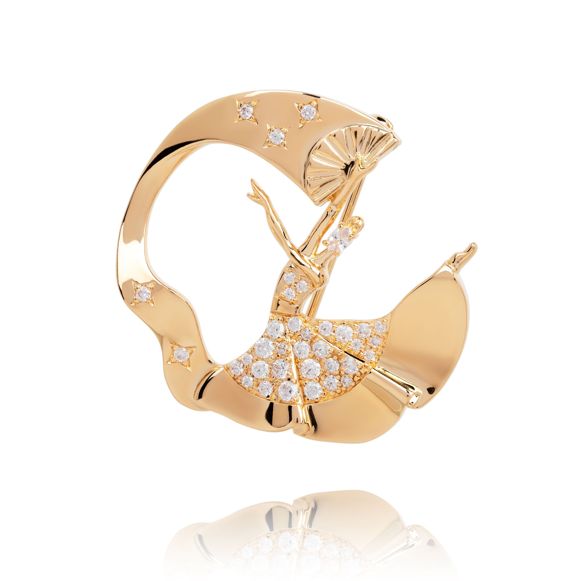 Fan Dance Brooch Gold - Shen Yun Collections