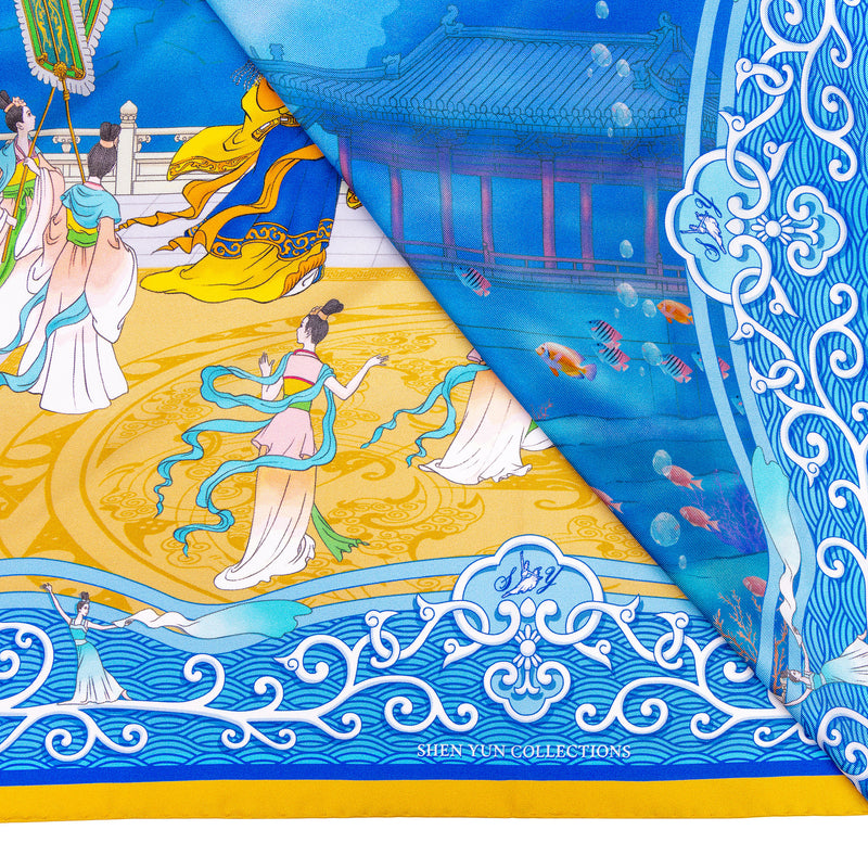 Monkey King and the Dragon Palace Silk Scarf Details - Shen Yun Collections