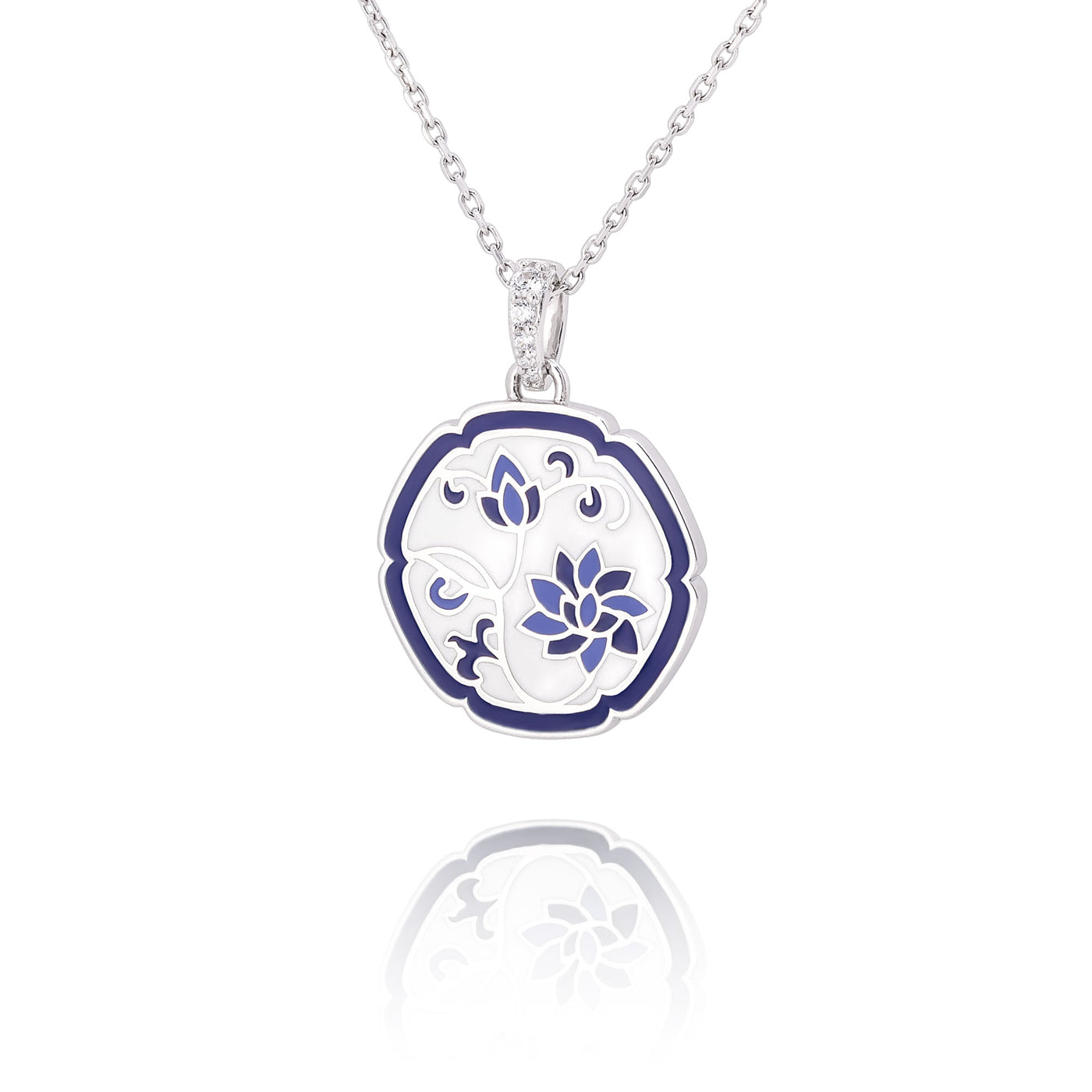 Blue and White Lotus Necklace | Shen Yun Collections