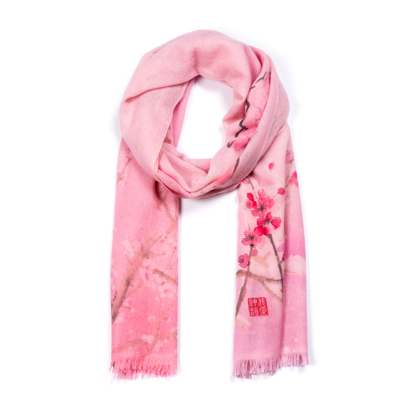 梅花圍巾（粉色）