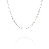 Diamond Cut Paperclip Chain 24" (Silver)