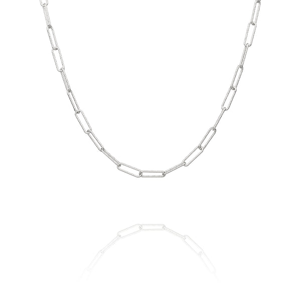 Diamond Cut Paperclip Chain 24" (Silver) Image 1 - Shen Yun Collections