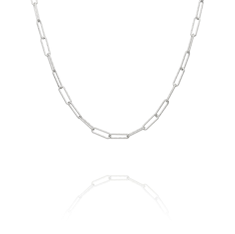 Diamond Cut Paperclip Chain 24" (Silver) Image 1 - Shen Yun Collections