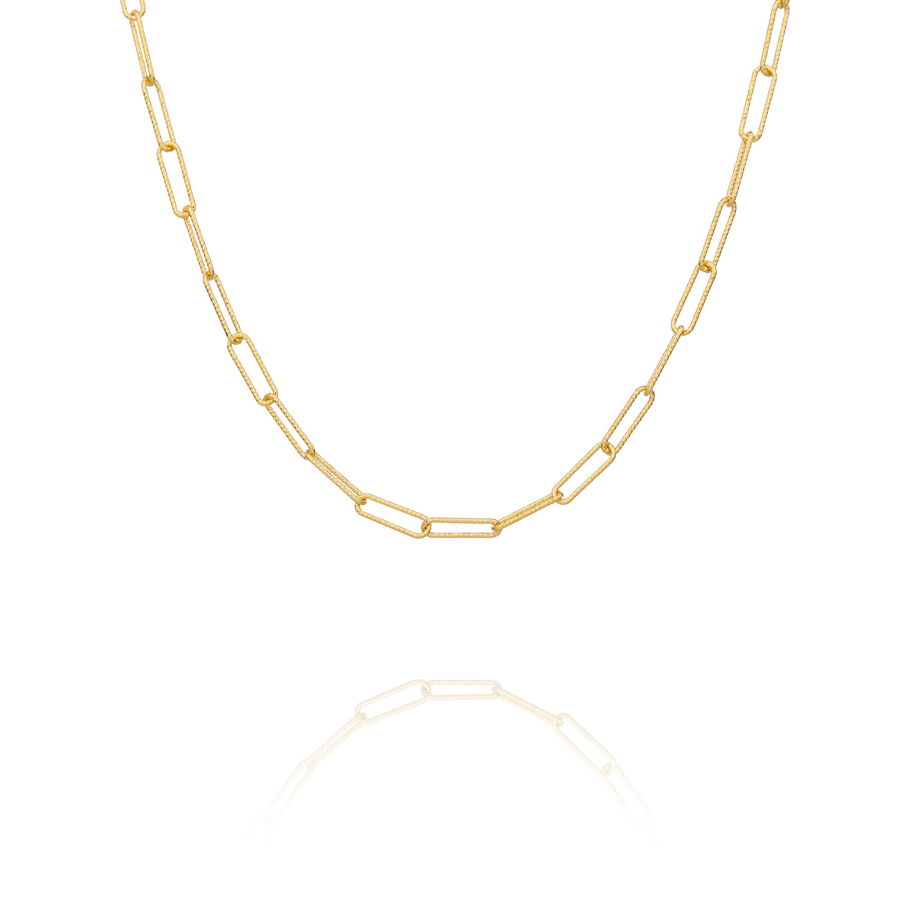 Diamond Cut Paperclip Chain 24" (Gold Vermeil)