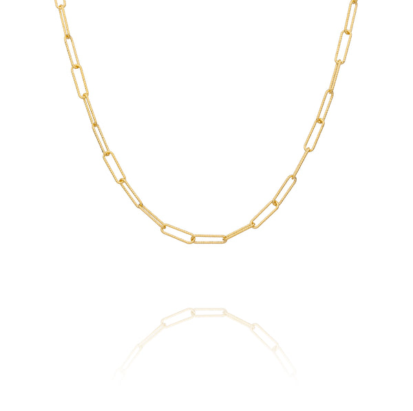 Diamond Cut Paperclip Chain 24" (Gold Vermeil)