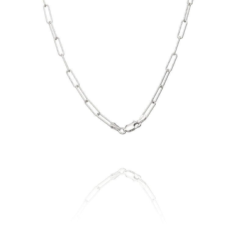 Diamond Cut Paperclip Chain 24" (Silver) Image 2 - Shen Yun Collections