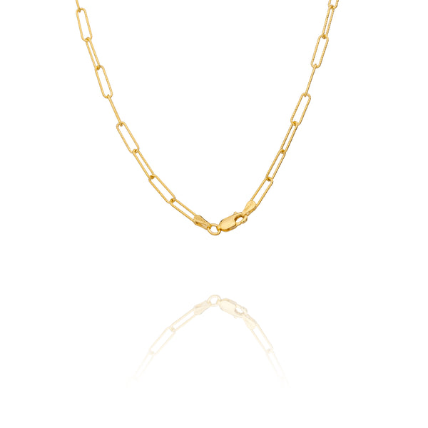 Diamond Cut Paperclip Chain 24" (Gold Vermeil) Image 2 - Shen Yun Collections