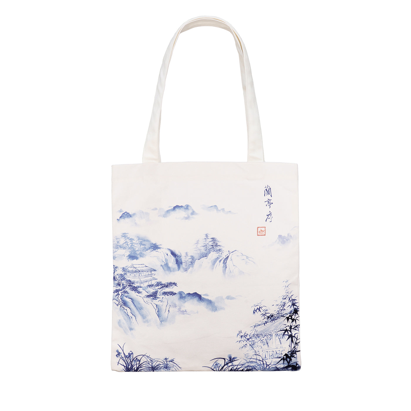Poets of the Orchid Pavilion Canvas Bag Large Front - Shen Yun Collections