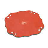 Ruyi Signature Leather Valet Tray Unfolded Orange Side - Shen Yun Collections