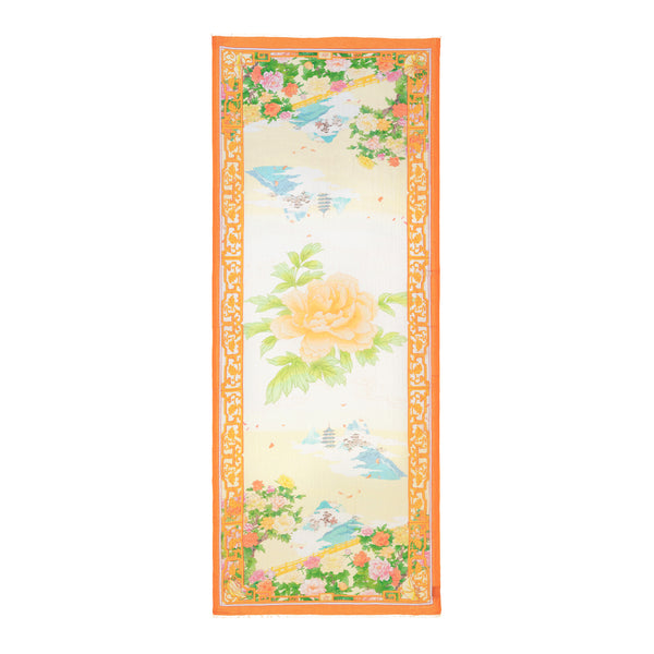 Peony Elegance Long Scarf Full View - Shen Yun Collections