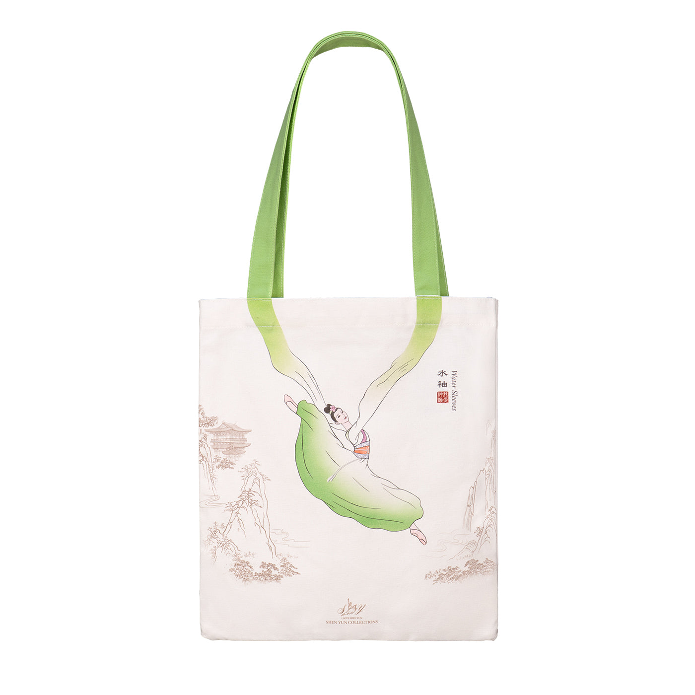Water Sleeves Canvas Bag Green - Shen Yun Collections