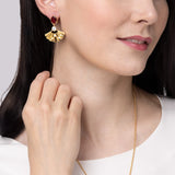 Radiant Fan Earrings Ruby Modeling - Shen Yun Collections