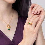 Blissful Ruyi Ring Green Agate Modeling - Shen Yun Collections