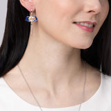 Manchurian Elegance Earrings Blue Modeling - Shen Yun Collections