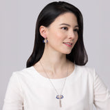 Manchurian Elegance Earrings Blue Modeling - Shen Yun Collections