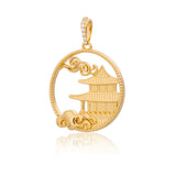 Mystical Moon Palace Charm Gold 23mm Side - Shen Yun Collections