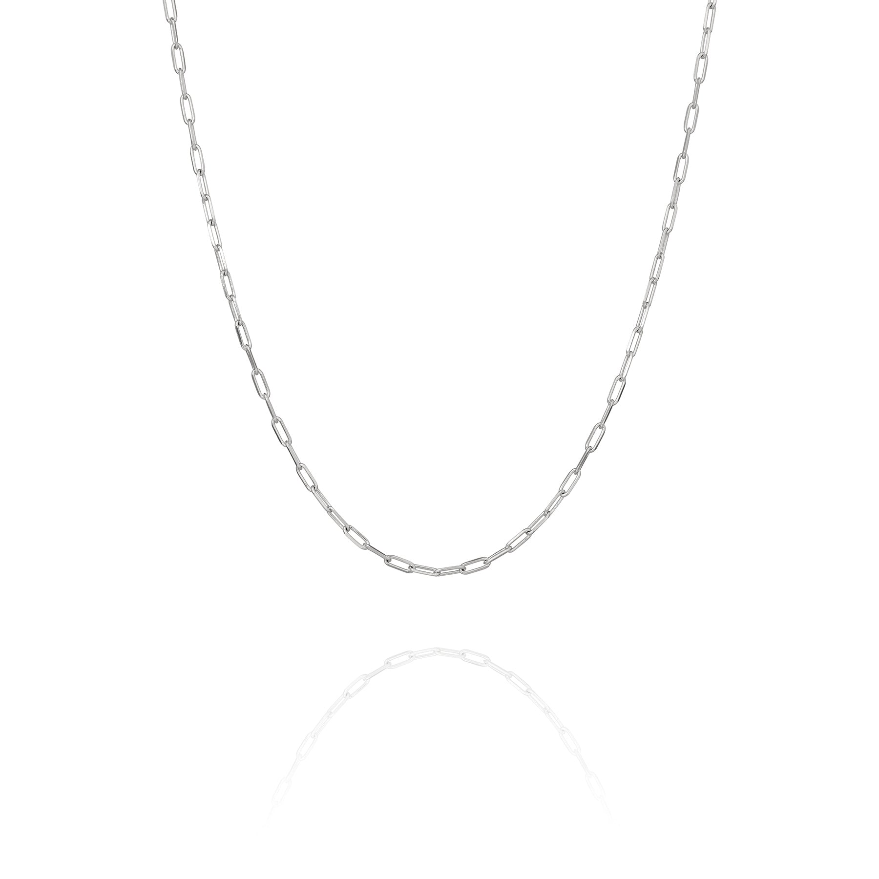 Paperclip Chain Necklace 18" (Silver) - Shen Yun Collections