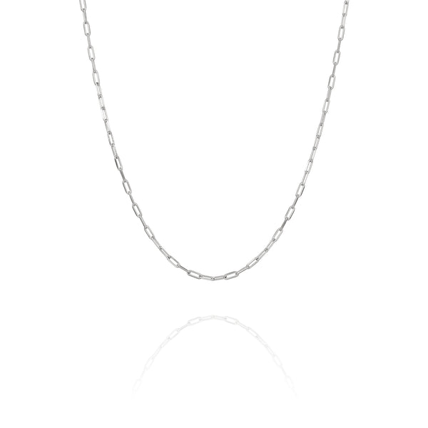 Paperclip Chain Necklace 18" (Silver)