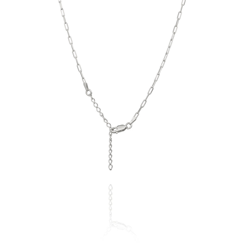 Paperclip Chain Necklace 18" (Silver)