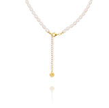 Pearl Charm Clasp Necklace Gold